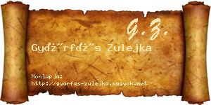 Gyárfás Zulejka névjegykártya